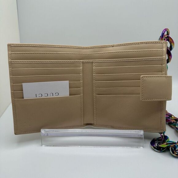 Gucci Compact Leather Wallet Beige Neutral - Picture 7 of 16